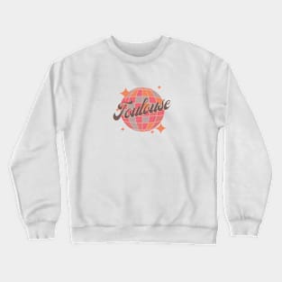 Toulouse City France Colorful Retro Vintage Disco ball Crewneck Sweatshirt